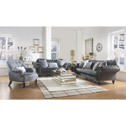 ACME 53090 Gaura Sofa with 4 Pillows, Dark Gray Velvet