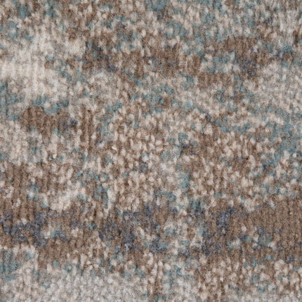 10' Ivory Brown And Green Abstract Runner Rug HomeRoots