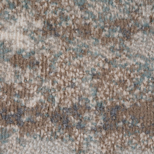 10' Ivory Brown And Green Abstract Runner Rug HomeRoots