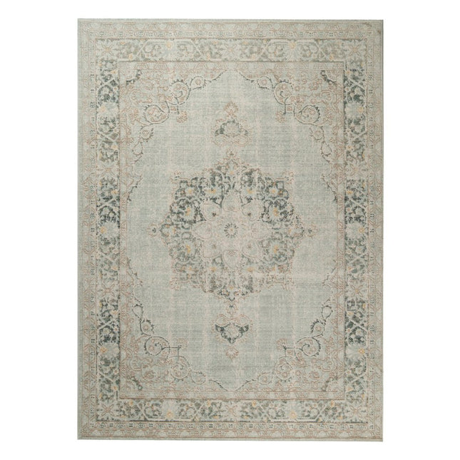 9' X 13' Tan And Light Green Medallion Area Rug HomeRoots