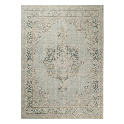 9' X 13' Tan And Light Green Medallion Area Rug HomeRoots