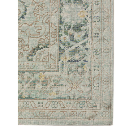 9' X 13' Tan And Light Green Medallion Area Rug HomeRoots