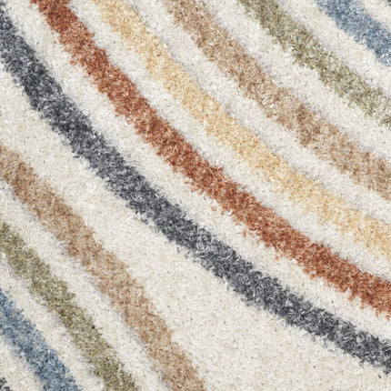 10' Blue And Ivory Abstract Washable Runner Rug HomeRoots