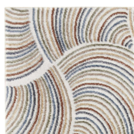 10' Blue And Ivory Abstract Washable Runner Rug HomeRoots