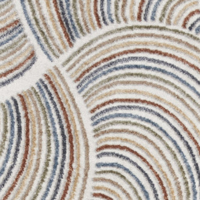 10' Blue And Ivory Abstract Washable Runner Rug HomeRoots