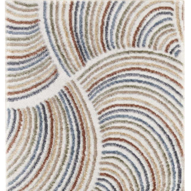 10' Blue And Ivory Abstract Washable Runner Rug HomeRoots