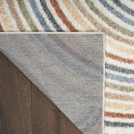 10' Blue And Ivory Abstract Washable Runner Rug HomeRoots