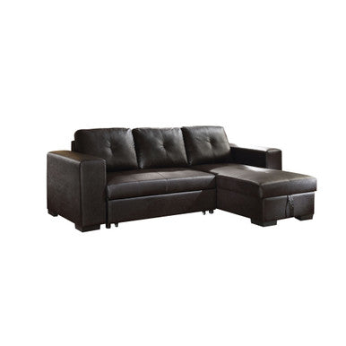 ACME 53345 Lloyd Sectional Sofa with Sleeper, Black PU (1Set/2Ctn) ACME Furniture