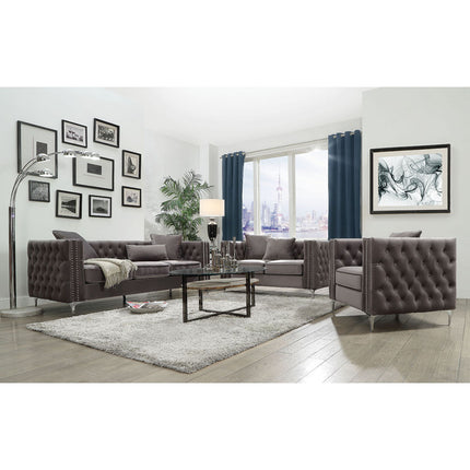 ACME 53385 Gillian II Sofa with 3 Pillows, Dark Gray Velvet (1Set/3Ctn)