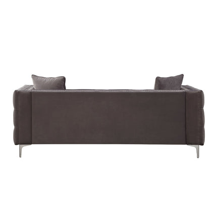 ACME 53385 Gillian II Sofa with 3 Pillows, Dark Gray Velvet (1Set/3Ctn)