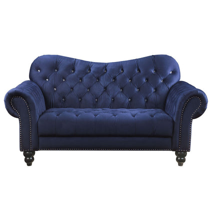 ACME 53407 Iberis Loveseat, Navy Velvet (1Set/2Ctn)