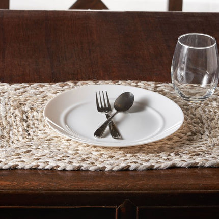 19" Set of Four Ivory And Natural Jute Placemats HomeRoots