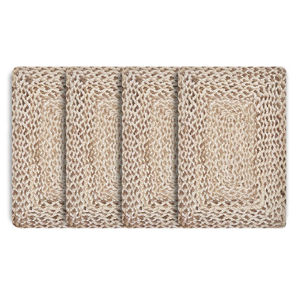 19" Set of Four Ivory And Natural Jute Placemats HomeRoots