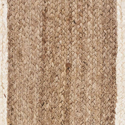 80" Natural And Cream Geometric Bordered Jute Table Runner HomeRoots