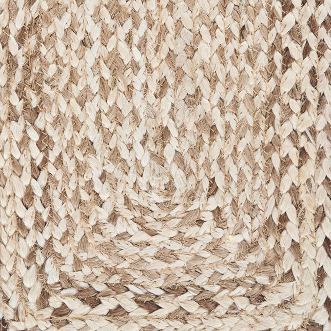 80" Brown Ivory And Natural Braided Jute Table Runner