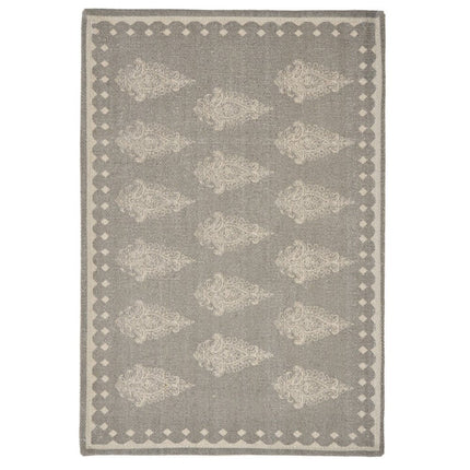 19" Set of Four Gray And Cream Geometric Medallion Cotton Placemats HomeRoots