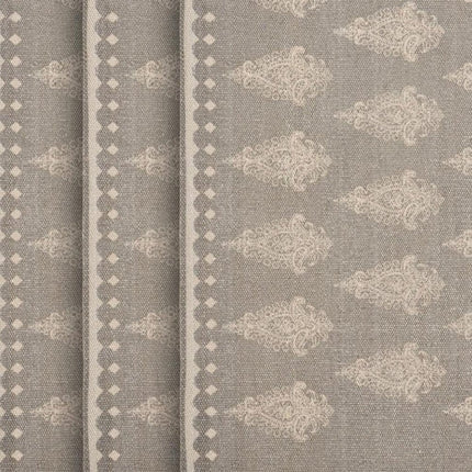 19" Set of Four Gray And Cream Geometric Medallion Cotton Placemats HomeRoots