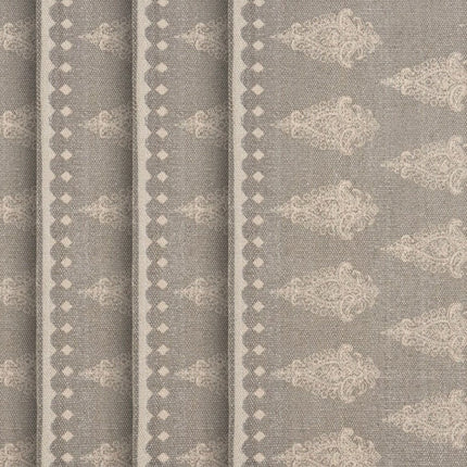 19" Set of Four Gray And Cream Geometric Medallion Cotton Placemats HomeRoots