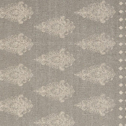 19" Set of Four Gray And Cream Geometric Medallion Cotton Placemats HomeRoots
