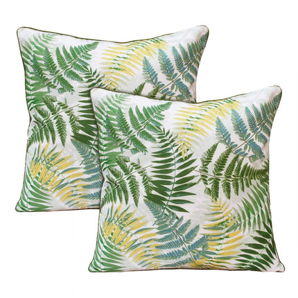 Set of Two 20" Green and Yellow Throw Pillows HomeRoots
