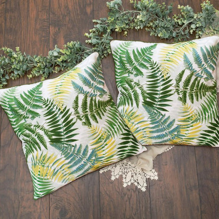 Set of Two 20" Green and Yellow Throw Pillows HomeRoots