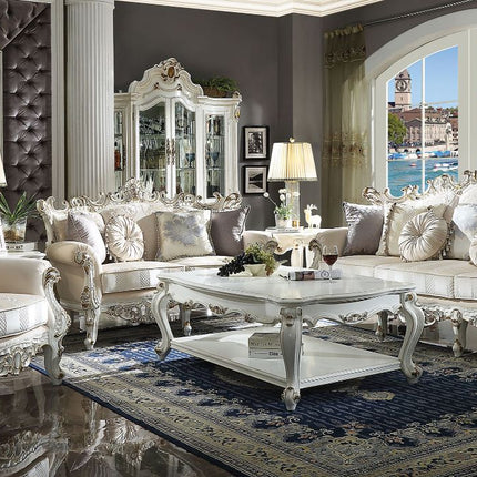 ACME 53460 Picardy II Sofa with 7 Pillows, Fabric & Antique Pearl