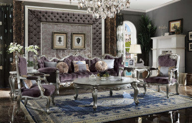ACME 53465 Picardy Sofa with 8 Pillows, Velvet & Antique Platinum ACME Furniture