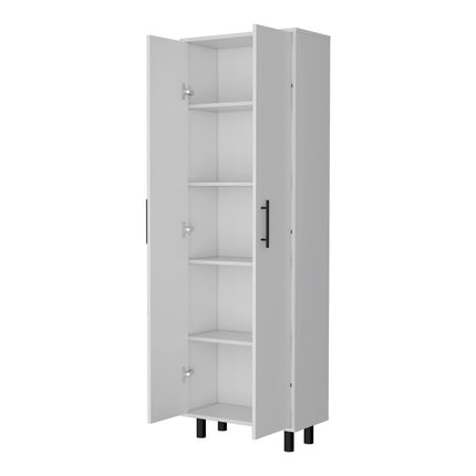 71" White Tall Pantry Cabinet HomeRoots