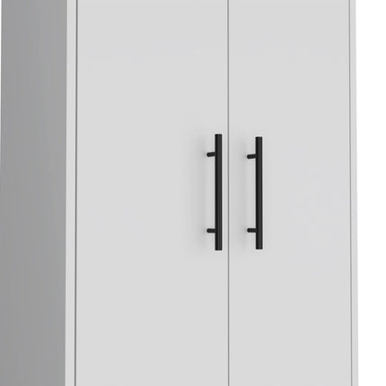 71" White Tall Pantry Cabinet HomeRoots