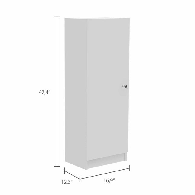47" White Wood Pantry Or Storage Closet HomeRoots