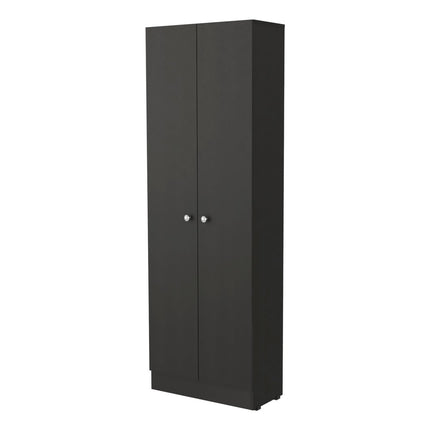 71" Black Wood Pantry Or Storage Closet