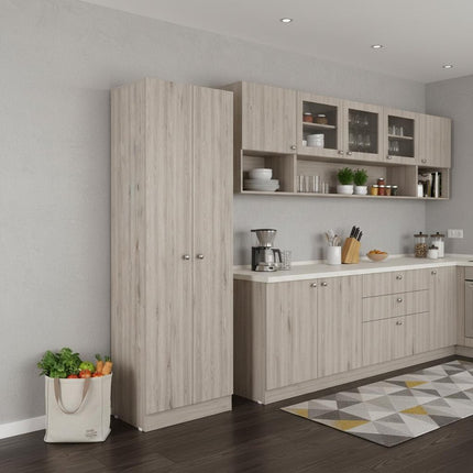 71" Light Gray Wood Pantry Or Storage Closet