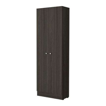 71" Espresso Wood Pantry Or Storage Closet