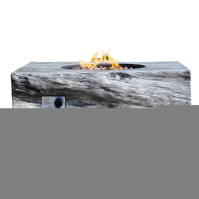 50000 BTU 40" Gray Aluminum Natural Gas Rectangular Fire Pit With Cover HomeRoots