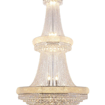 Clear And Silver Empire Multi Light Crystal and Metal Dimmable Chandelier HomeRoots
