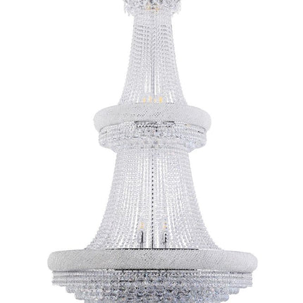 Clear And Silver Empire Multi Light and Metal Crystal Glass Dimmable Chandelier