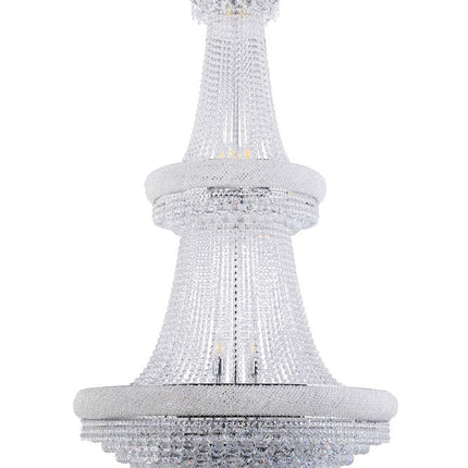 Clear And Silver Empire Multi Light Crystal and Metal Dimmable Chandelier HomeRoots