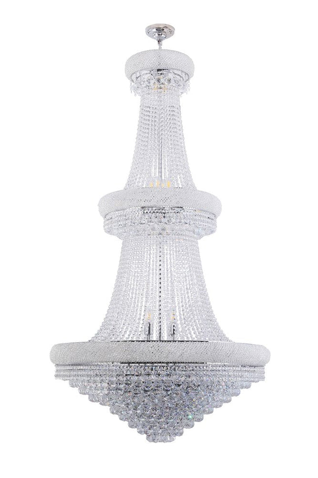 Clear And Silver Empire Multi Light Crystal and Metal Dimmable Chandelier HomeRoots