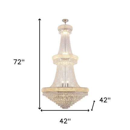 Clear And Silver Empire Multi Light Crystal and Metal Dimmable Chandelier HomeRoots