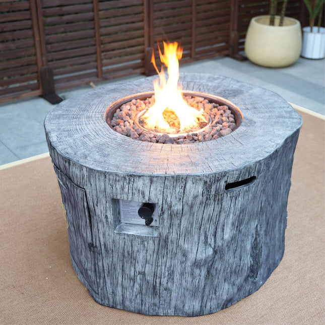 50000 BTU 40" Gray Aluminum Natural Gas Round Fire Pit Table With Cover HomeRoots