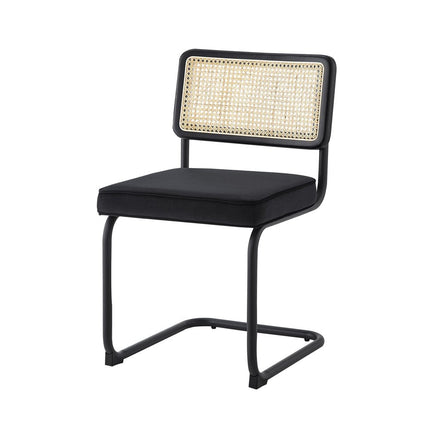 Set of Two Black Upholstered Velvet Dining Side Chairs HomeRoots