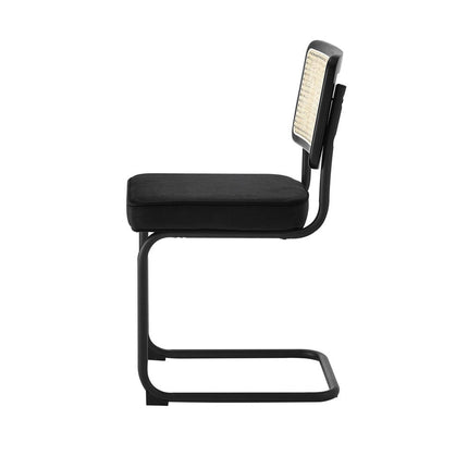 Set of Two Black Upholstered Velvet Dining Side Chairs HomeRoots