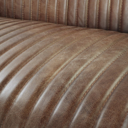 ACME 53547 Brancaster Chair, Retro Brown Top Grain Leather & Aluminum