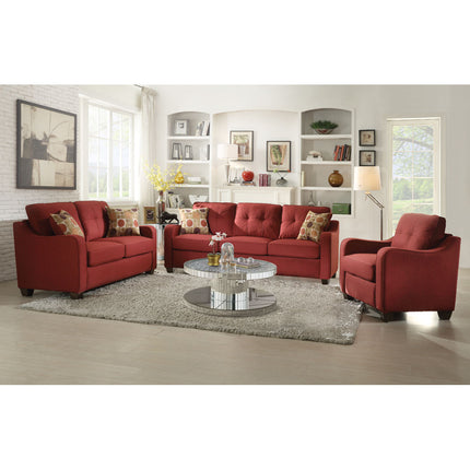 ACME 53560 Cleavon II Sofa with 2 Pillows, Red Linen