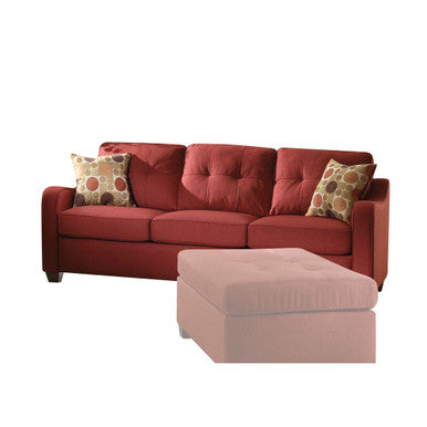 ACME 53560 Cleavon II Sofa with 2 Pillows, Red Linen ACME Furniture