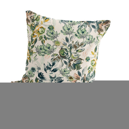 Set of Two White And Green Floral Indoor Outdoor Throw Pillow HomeRoots