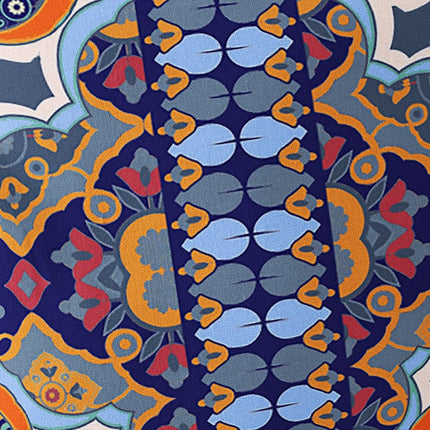 Set of Two Orange White And Blue Floral Indoor Outdoor Throw Pillow HomeRoots