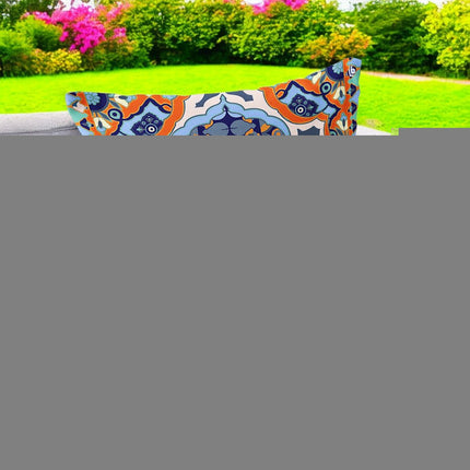 Set of Two Orange White And Blue Floral Indoor Outdoor Throw Pillow HomeRoots
