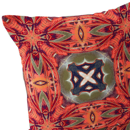 Set of Two Peach And Green Floral Indoor Outdoor Throw Pillow HomeRoots