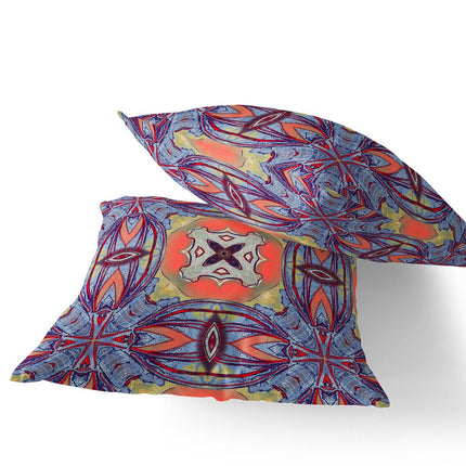 Set of Two Purple And Orange Floral Indoor Outdoor Throw Pillow HomeRoots